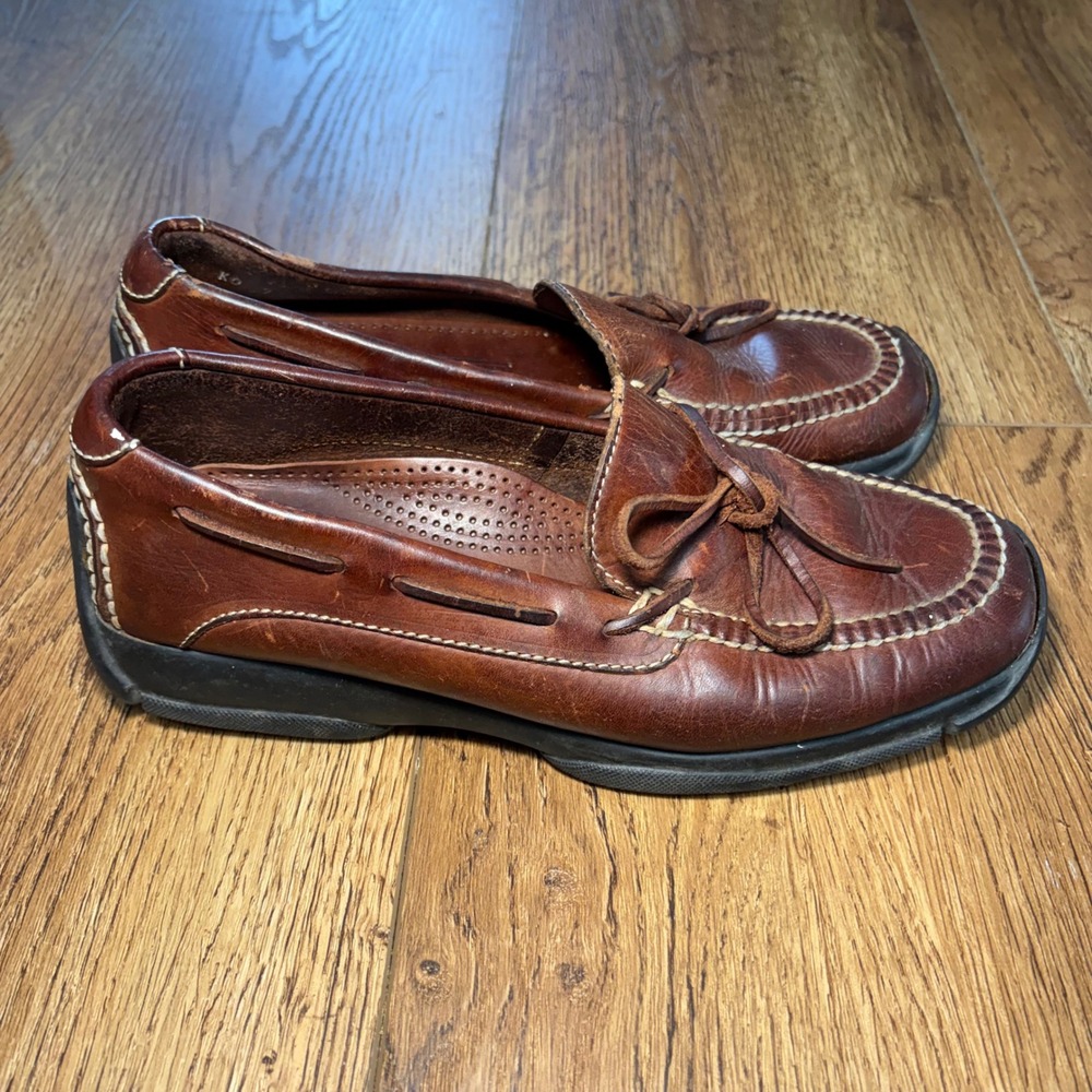 Cole Haan Country Gommus Soles Brown Leather Moccasin Loafers Mens 7.5 M Vintage
